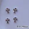 Itens Mais Vendidos Transfronteiriços: Brincos de Cruz Cromados, Acessórios para Nail Art, Liga de Zinco com Strass Estilo Punk Retrô, Diamantes para Unhas Vestíveis