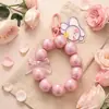 Llavero Colgante de Princesa Sirena de Moda con Cuentas Oso para Funda de Auriculares Cadena Colgante Adorno para Bolso de Niña
