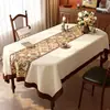 Mantel de Mesa Estilo Americano, Mantel Ovalado, Impermeable, Resistente al Aceite, Tela Cubierta Lavable, Lujo Ligero, Atmósfera de Gama Alta, Mantel de Mesa de Café