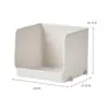Caja de Almacenamiento Apilable con Textura de Cuero Sintético, Apertura Angular, Cesta para Almacenar Barras de Agua, Bolsitas de Café y Té, Estante Vertical de Almacenamiento para Mascarillas de Escritorio