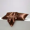 Venta Directa de Fábrica Transfronteriza Amazon Funda de Almohada de Satén Imitación Seda con Cierre de Cremallera, Agradable para la Piel y Fresca Funda de Almohada Individual