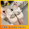 Lindas Pantuflas Cerradas con Lazo para Mujer, Nuevo Estilo Verano 2025, Zuecos de Suela Gruesa que Aumentan la Altura, Sandalias Mary Jane