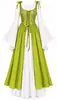 Conjunto de duas peças de vestido colete jacquard retrô medieval para mulheres, fantasia estilo pastoral para chás, traje de performance de princesa