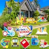 2026 Amazon Más Vendido Temporada de Regreso a Clases Decoración de Cartel para Jardín Tarjeta de Inserción Cartón Corrugado de PP Impermeable Inserción en el Césped Exterior
