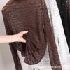 Outono e Inverno de 2022 Novo 1024 Gola Meia Alta Renda Camisa Base Roupa Externa Base Gaze Doce Manga Longa Top Roupa Feminina