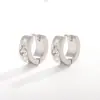 Brincos de Zircônia Simples e de Alta Qualidade, Diamantes Cintilantes, Brincos Deslumbrantes de Aço Titânio, Brincos Geométricos Versáteis, Hip-Hop High Street