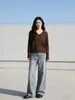 Suéter de Tricô Gola V 30% Lã Cashmere para Mulheres, Outono e Inverno, Macio e Amigo da Pele, Estilo Elegante para o Dia a Dia, Roupa de Baixo para Outono e Inverno