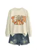 Amazon Wish moda de comercio exterior transfronterizo sudadera casual técnica con lazo de calabaza para mujer en stock