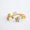 Anillo Ajustable con Apertura de Circonita Estilo INS Más Vendido Transfronterizo para Mujer Dulce Lindo Flor Elegante
