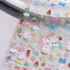 Nuevas Pegatinas para Uñas Estilo Ins con Relieve de Graffiti Florales Lindas DIY 3D Dibujos Animados Estilo Japonés