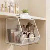 Cesta de Armazenamento para Banheiro sem Furos Prateleira de Armário com Espelho Cesta de Armazenamento para Pendurar por Baixo Organizador de Cosméticos Skincare Cosméticos Coloridos Artefato de Organização