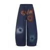 Magic Bear 2026 Novo Design de Calça Esportiva Graffiti de Rua Leve Estilo Americano Solta de Perna Larga Calça Sabre para Homens e Mulheres