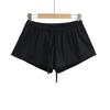 American Basic Hottie Sexy Pantalones Cortos Hot de Cintura Baja para Mujer Rayas Oscuras Cintura Elástica Cordón Ajustable Slim Rectos Casuales