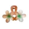 El Clip para el Cabello Doble de Frangipani Más Vendido de Amazon Clip para el Cabello con Flor de Gradiente de Caramelo Clip de Tiburón Femenino Accesorios para el Cabello Tocado