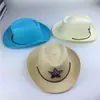 Sombrero de Sol de Verano para Niños Estrella de Cinco Puntas Sombrero de Vaquero Jazz Occidental para Bebé Sombrero de Cubeta para Niños Sombrero de Paja para Niños