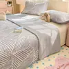 Um lado 100% algodão, um lado veludo de leite capa de cama peça única com veludo adicionado e recheio 100% algodão espessado lençol de cama colchonete de tatami colcha