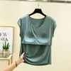 Top de Camiseta sin Mangas Fina de Modal para Mujer en Verano con Almohadillas en el Pecho, Chaleco de Cuello en V, Talla Grande, Adelgazante, Ropa de Casa sin Sujetador
