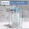 Portalápices Cuadrado Transparente de Tres Compartimentos Ins Lindo Creativo Regalo para Estudiante Decoración de Escritorio Caja de Almacenamiento de Papelería para Oficina