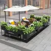 Caixa de Flores de Aço Inoxidável para Exterior Grade de Divisória para Praças Públicas Sulco para Flores Combinação de Praias Floridas Retangulares de Ferro para Jardim