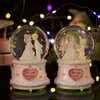 Caja de Música de Bola de Cristal para Boda de Pareja Regalo de Acompañamiento para Esposa Regalo de Vacaciones Adornos de Decoración para Escritorio del Hogar