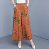 Pantalones de Pierna Ancha de Algodón Nuevos de Verano 2026 para Mamás, Pantalones Casuales, Tallas Grandes, Pantalones Cropped de Moda para Mujeres de Mediana Edad y Mayores, Efecto Adelgazante