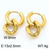 Pendientes de Acero Inoxidable 304 Cadena Cubana con Borlas Joyería Chapado en Oro de 18K Clip para Oreja Pendientes Unisex