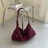 Bolsa feminina retrô elegante e minimalista de nicho casual estilo coreano, bolsa de ombro moderna e versátil com grande capacidade e alça transversal