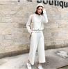 2026 Primavera y Otoño Nueva Moda Casual Elegante Conjunto Versátil Adelgazante Sudadera Holgada y Pantalones Recortados de Pierna Ancha Conjunto de Dos Piezas