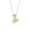 Collar de Acero de Titanio con Circonita para Mujer 2026 Nuevo Estilo Moda de Alta Gama Versátil Elegante Colgante de Cobre Microincrustado Joyería al por Mayor