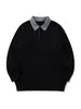 Yidao Vintage 2026 Otoño Nuevo Retro Cuadros Patchwork Cuello Solapa Suéter Marca de Moda para Hombre Jersey de Punto Holgado