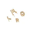 Chapado en Oro de 14K Zirconio Hoja Herradura Perla Hebilla Soporte de Cuentas Colgante Collar de Perlas y Cristal Joyería Accesorios DIY Material
