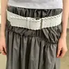 Versátil de Primavera y Verano Nuevo Diseño de Nicho de Ala Ancha Tejido Hecho a Mano Punk Jeans Cinturón de Chica Popular Cinturón Versátil de Moda