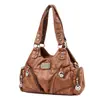 Bolsa de Motocicleta de Cuero Suave Retro Transfronteriza Nueva Bolso Cruzado de Hombro de Moda Europea y Americana Stock Calidad Amazon Bolso para Mujer