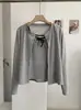 KEKEZOON conjunto de duas peças: top regata com estampa de laços pequenos + camiseta de manga comprida com gola redonda 9072