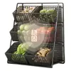 Estante de Almacenamiento de Cocina para Cebollas, Jengibre y Ajo; Cesta de Verduras de Múltiples Niveles para Encimera del Hogar; Organizador Multifuncional para Jengibre, Ajo y Chiles
