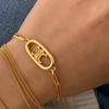CELI Arco del Triunfo Europeo y Americano Pulsera de Acero Titanio de Doble Capa Apilada Diseño Nicho Nariz de Cerdo Sentido del Diseño Joyería de Lujo Ligero Al Por Mayor