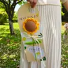 Ramo de Flores de Hilo Tejidas a Mano, Flores Artificiales, Girasoles, Rosas, Cara Sonriente, Día del Maestro, Graduación, Día de la Madre, Regalo Pequeño