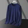 Camiseta de manga curta Outono Masculino Nova Base de Gola Redonda Camisa de Seda de Leite Slim-fit All-match Trendy Secagem Rápida Top Esportivo para Homens