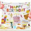 Decoração da festa de aniversário Pendurado pano de aniversário das crianças arranjo dos desenhos animados pano de fundo bebê de um ano de idade foto de fundo tapeçaria