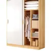 Guarda-roupa simples para quarto de casa, apartamento pequeno, armário de armazenamento montado, casa de aluguel com guarda-roupa novo de porta de correr espessa
