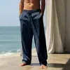 Transfronterizo 2024TEMU pantalones de verano para hombre de algodón y lino transpirables AliExpress holgados casuales deportivos para hombre