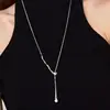Estilo Francés Exquisita Atmósfera Cadena de Suéter Gota de Agua Aerodinámica Lujo Ligero Nicho Diseño de Personalidad Sensación Temperamento Collar Ajustable