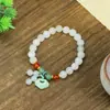 Pulsera de Jade de Tianshan Original Natural Multiestilo Pulsera de Bolas de Cuentas Hecha a Mano Garra de Gato Tostada al Carbón Pulsera de Hielo de Jade