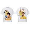 Verão 2026 Novo Neymar Americano High Street Camiseta Algodão Puro Peso Pesado Floco de Neve Casual Tendência Masculina Manga Curta