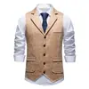 Novidade Amazon Colete Social Masculino de Camurça Estampado Lapela Retrô Masculino M05