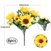Pequeños Girasoles Flores Artificiales Adornos Girasoles Flores Artificiales Mini Adornos Flores para Valla Pequeño Ramo Decoración de Mesa para Sala de Estar
