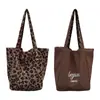 Otoño e Invierno 2025 Retro Nuevo Estampado de Leopardo Casual Peludo Estilo Coreano Estilo Ins Doble Cara Trasera Gran Capacidad Bolso de Hombro Simple
