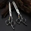 Tijeras de Peluquería Lyex-21 Cola de Golondrina de 6.0 pulgadas, Tijeras para Cortar el Cabello, Tijeras Planas, Tijeras para Flequillos, Tijeras Entresacadoras, Tijeras Pequeñas Tigre Dorado