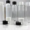 Botella de plástico transparente de 100ml120ml150ml, PET, hombro redondo, hombro plano, botella para líquidos, botella cosmética