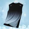 Chaleco de Bádminton de Verano para Hombre, Color Degradado, Secado Rápido, Transpirable, Ropa Deportiva para Entrenamiento, Top sin Mangas, Ropa para Correr y Fitness